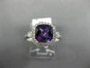 1.59CT DIAMOND & AAA AMETHYST 14KT WHITE GOLD 3D SQUARE CLASSIC ENGAGEMENT RING
