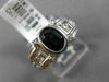 ESTATE 1.39CT DIAMOND & AAA SAPPHIRE 14K WHITE GOLD 3D GREEK KEY ENGAGEMENT RING