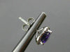 ESTATE 1.02CT DIAMOND & AAA AMETHYST 14K WHITE GOLD ROUND HALO CLASSIC EARRINGS