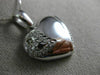 ESTATE .50CT DIAMOND 14KT WHITE GOLD 3D DOUBLE ETCHED HEART LOVE PENDANT #18969
