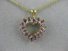 ESTATE 1.92CTW AMETHYST OPEN HEART 14KT YELLOW GOLD PENDANT + 16" CHAIN #11475