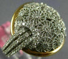 ESTATE EXTRA LARGE .46CT DIAMOND 18K WHITE & ROSE GOLD 3D DOME SHAPE FLOWER RING