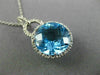 ESTATE LARGE 6.60CT DIAMOND & BLUE TOPAZ 14KT WHITE GOLD HALO ROUND HALO PENDANT