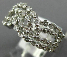 ESTATE WIDE 1.20CT ROUND DIAMOND 14K WHITE GOLD 3D MULTI ROW INFINITY LOVE RING