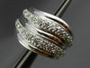 ESTATE LARGE .50CT ROUND DIAMOND 14KT WHITE GOLD 3D MULTI WAVE CLIP ON EARRINGS