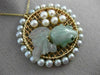 ESTATE LARGE AAA MULTI GEM 14KT YELLOW GOLD 3D CIRCULAR MESH LUCKY FISH PENDANT