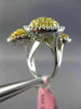 EXTRA LARGE 2.99CT WHITE & FANCY YELLOW DIAMOND 18KT TWO TONE GOLD COCKTAIL RING