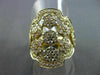 ESTATE LARGE 1.86CT DIAMOND 18KT YELLOW GOLD 3D MULTI FLOWER OPEN FILIGREE RING