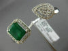 LARGE 2.90CT DIAMOND & AAA EMERALD 14KT WHITE GOLD 3D CLUSTER DOUBLE FINGER RING