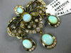ANTIQUE EXTRA LARGE 7.0CT DIAMOND & OPAL 14K YELLOW GOLD BROOCH / PENDANT #23377