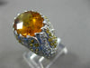 ESTATE WIDE 10.31CT DIAMOND CITRINE & YELLOW SAPPHIRE 18K WHITE GOLD FLOWER RING