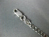 ESTATE LONG 14KT WHITE GOLD 3D SQUARE LINK SOLID ITALIAN ANKLE BRACELET #23674