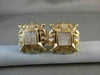 ESTATE LARGE SQUARE 2.95CT DIAMOND PRINCESS CUT 14KT YELLOW GOLD CLIP EARRINGS