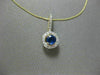 ESTATE .55CT DIAMOND & SAPPHIRE 14KT YELLOW GOLD 3D SOLITAIRE FLOATING PENDANT