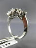 ESTATE LARGE 1.76CT DIAMOND 14K WHITE GOLD THREE FLOWER ANNIVERSARY RING #21177