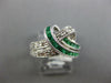 .91CT DIAMOND & AAA EMERALD 14KT WHITE GOLD PRINCESS TWO ROW LOVE KNOT FUN RING