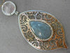 LARGE 1.2CT DIAMOND & AGATE & AQAUMARINE 14K WHITE & ROSE GOLD FILIGREE NECKLACE
