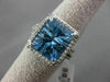 ESTATE 8.36CTW DIAMOND & AAA BLUE TOPAZ 14KT WHITE GOLD HALO FILIGREE FUN RING