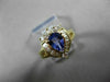 ESTATE 1.33CT DIAMOND & AAA PEAR TANZANITE 14K YELLOW GOLD 3D COCKTAIL RING 9787
