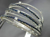 ESTATE WIDE 8.34CT DIAMOND & SAPPHIRE 14K WHITE GOLD CRISS CROSS BANGLE BRACELET