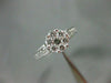 ESTATE WIDE .90CT DIAMOND 14KT WHITE GOLD FLOWER FRIENDSHIP PROMISE RING #22298