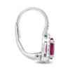 1.55CT DIAMOND & AAA OVAL PINK SAPPHIRE 18KT WHITE GOLD LEVERBACK DROP EARRINGS