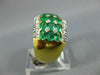 LARGE 9.66CT DIAMOND & AAA EMERALD 18KT 2 TONE GOLD ROUND & OVAL MULTI ROW RING