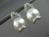 ESTATE LARGE .4CT DIAMOND & AAA SOUTH SEA PEARLS 18K WHITE GOLD HANGING EARRINGS