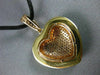 LARGE .80CT WHITE & FANCY YELLOW DIAMOND 18K WHITE & ROSE GOLD 3D HEART PENDANT