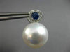 EXTRA LARGE .84CT DIAMOND AAA SAPPHIRE & SOUTH SEA PEARL 18K WHITE GOLD EARRINGS