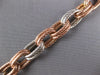 ESTATE LONG .96CT DIAMOND 14KT WHITE & ROSE GOLD OVAL LINK TOGGLE LOVE BRACELET