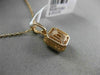 ESTATE .53CT ROUND & EMERALD DIAMOND 18KT ROSE GOLD 3D CLUSTER FLOATING PENDANT