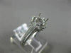 ESTATE .44CT DIAMOND 18KT WHITE GOLD 3D FLOWER HALO SEMI MOUNT ENGAGEMENT RING