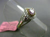 ESTATE GIA .79CT DIAMOND 18KT TRI COLOR GOLD 3D PEAR SHAPE HALO ENGAGEMENT RING