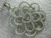 ESTATE LARGE .80CT DIAMOND 14KT WHITE GOLD 3D FLOWER HEART ETOILE LOVE PENDANT