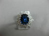 ESTATE LARGE 3.53CT DIAMOND & AAA SAPPHIRE 14KT WHITE GOLD OVAL ENGAGEMENT RING