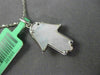 ESTATE .93CT DIAMOND & AAA SAPPHIRE 14K WHITE GOLD HAMSE LUCKY FLOATING PENDANT