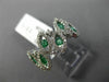 ESTATE WIDE .90CT DIAMOND & SAPPHIRE 14KT WHITE GOLD MULTI LEAF ETOILE LOVE RING