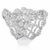 ESTATE EXTRA LARGE 2.49CT DIAMOND 18KT WHITE GOLD 3D MULTI FLOWER CROWN RING