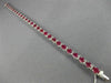 ESTATE WIDE 12.22CT DIAMOND & RUBY 18K WHITE GOLD CLASSIC OVAL TENNIS BRACELET