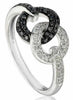 ESTATE .50CT WHITE & BLACK DIAMOND 14KT WHITE GOLD CIRCLE OF LIFE LOVE KNOT RING