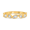 .63CT DIAMOND 14KT YELLOW GOLD MULTI SHAPE BEZEL SEMI ETERNITY ANNIVERSARY RING