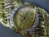 ESTATE LARGE & LONG BAUME & MERCIER .88CT DIAMOND 18K TWO TONE GOLD WOVEN WATCH