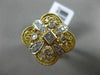 ESTATE WIDE .35CT ROUND & PRINCESS DIAMOND 14K YELLOW GOLD 3D OPEN FILIGREE RING
