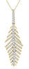 LARGE .50CT DIAMOND 14KT YELLOW GOLD 3D MULTI ROW V SHAPE FUN FLOATING PENDANT