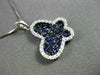 ESTATE .63CTW DIAMOND & AAA SAPPHIRE 18KT WHITE GOLD FLOATING BUTTERFLY PENDANT