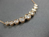 ESTATE LARGE .50CT DIAMOND 14KT ROSE GOLD 3D NINE STONE BAR HAPPY FACE NECKLACE