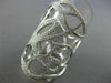ESTATE EXTRA LARGE .79CT DIAMOND 18KT WHITE GOLD OPEN WEB LEAF FULL FINGER RING