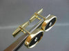 ANTIQUE .16CT OLD MINE DIAMOND & AAA OVAL ONYX 14K YELLOW GOLD CUFF LINKS #23084
