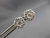 ESTATE 1.12CT DIAMOND 14K WHITE GOLD CLASSIC FLOWER CLUSTER STUD EARRINGS #22238